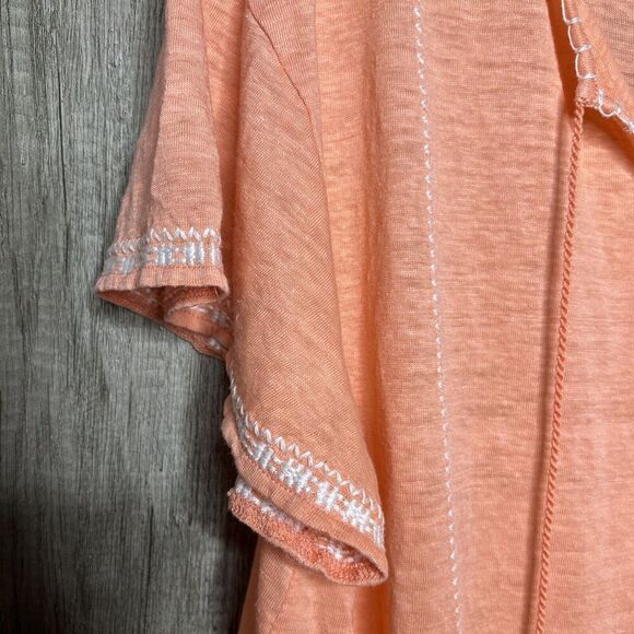 Wrap London Linen Top Embroidered Tassels Short Sleeve Size 6 - Picture 4 of 7